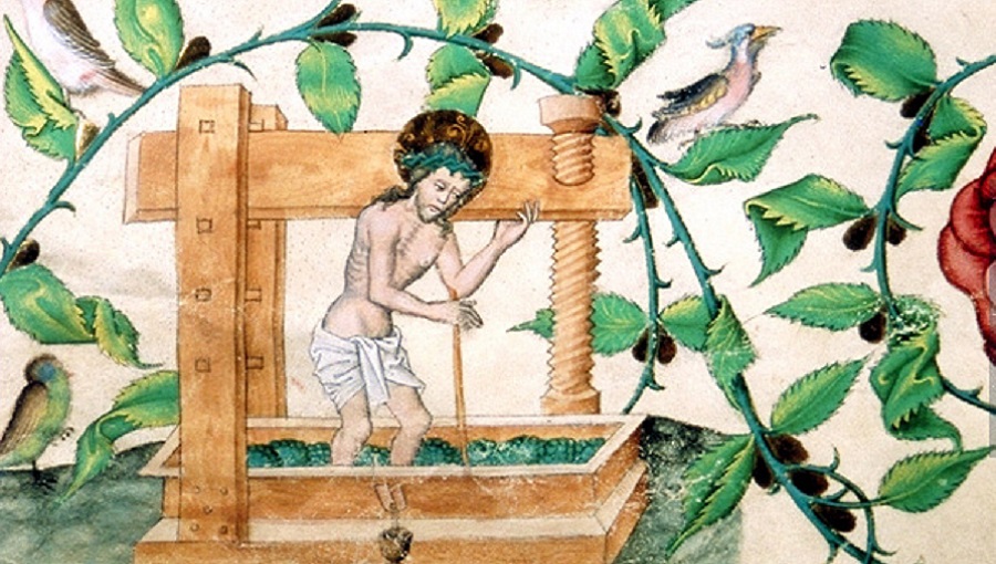 kódex kép krisztusról a szőlőprésben