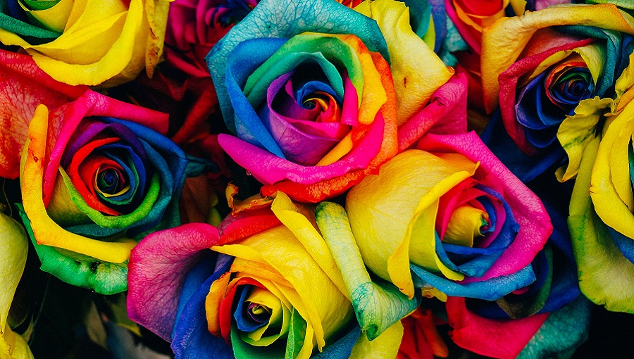 színes papír virágok
