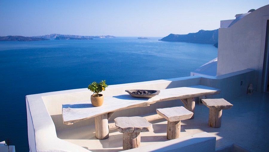 görög tenger fehér terasz