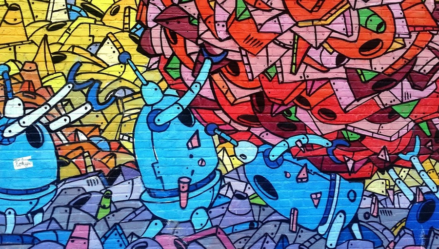 wall mural bright colours