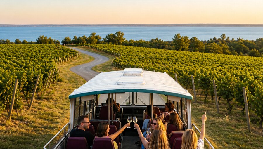 Megérkezett a hop-on hop-off borbusz a Balaton-partra borbusz balaton